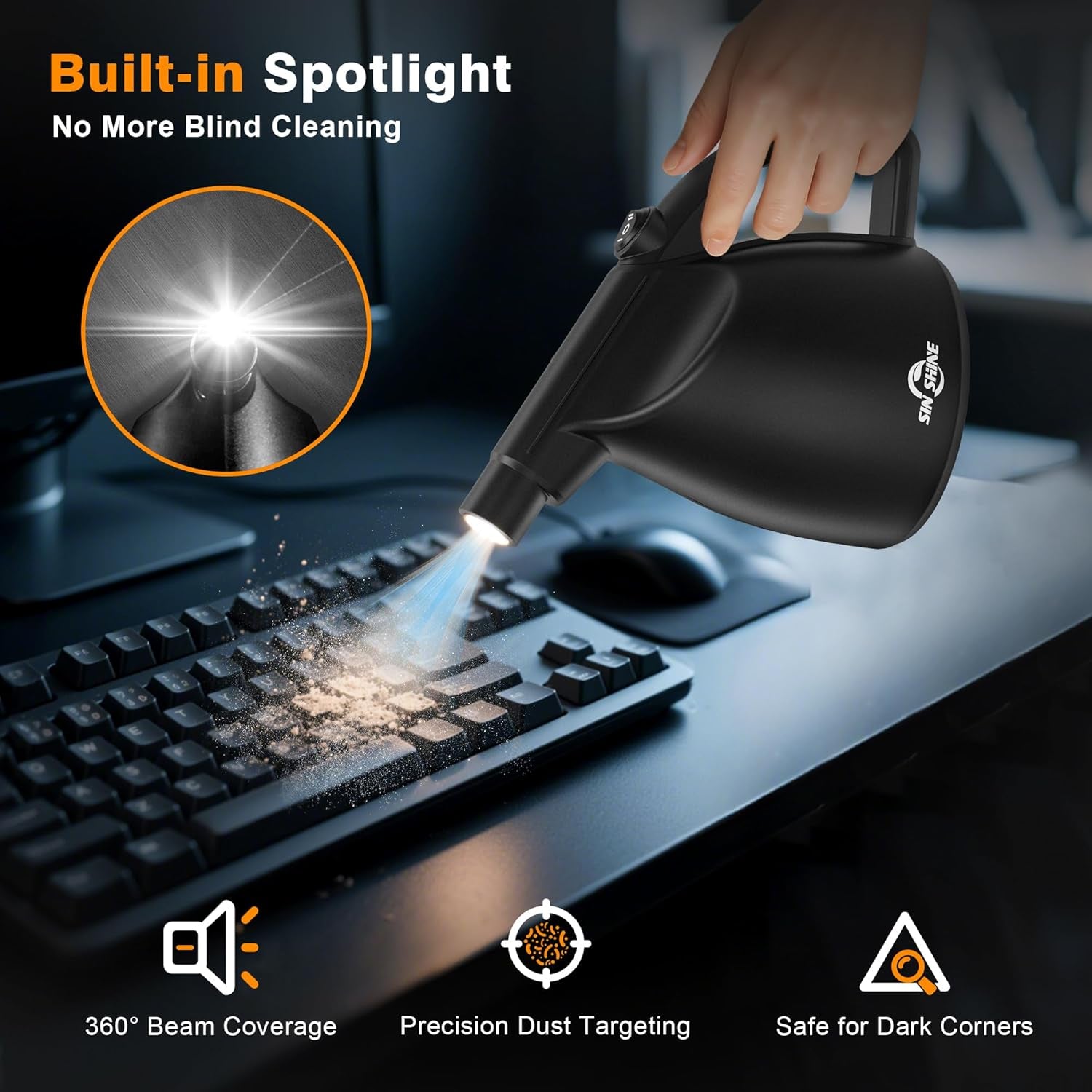 - Compressed Air 3.0- Multi-Use Electric Air Duster for Cleaning Dust, Hairs, Crumbs, Scraps for Laptop, Computer, Replaces Compressed Air Cans & Canned Air (Ad01-Black)